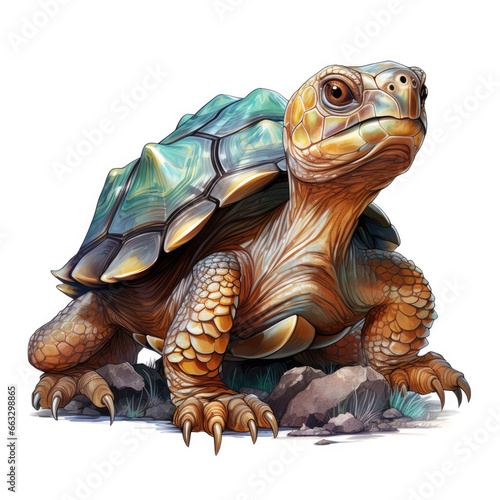 watercolor Tortoise dragon clipart, Generative Ai