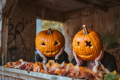 Halloween Kürbiskopf - Kürbis auf dem Kopf