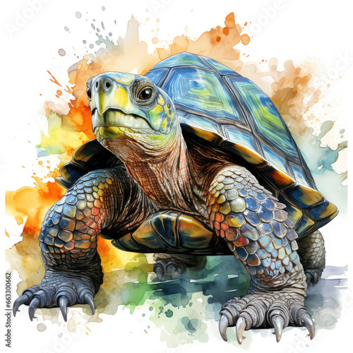 watercolor Tortoise dragon clipart  Generative Ai