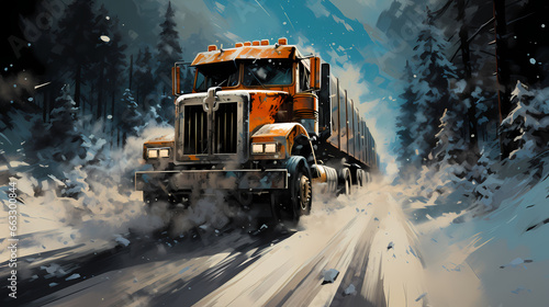 truck in the snow