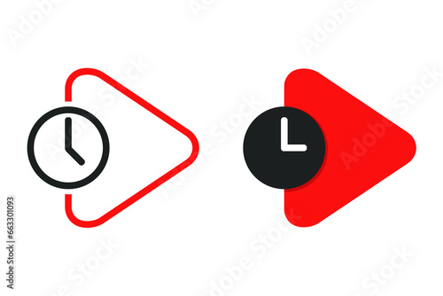 Video watch time icon. Illustration vector