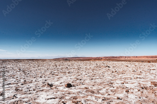 salt flats and salt lakes in the Atacama desert in Chile