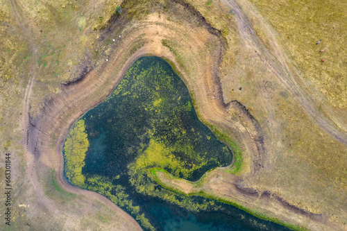 Aerial Drone View of Batak Dam, along Batak Reservoir, Rhodope Mountains, Rakitovo, Pazardzhik, Bulgaria.
