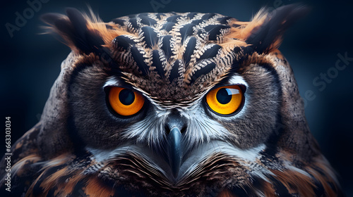 A close-up of a forest owl