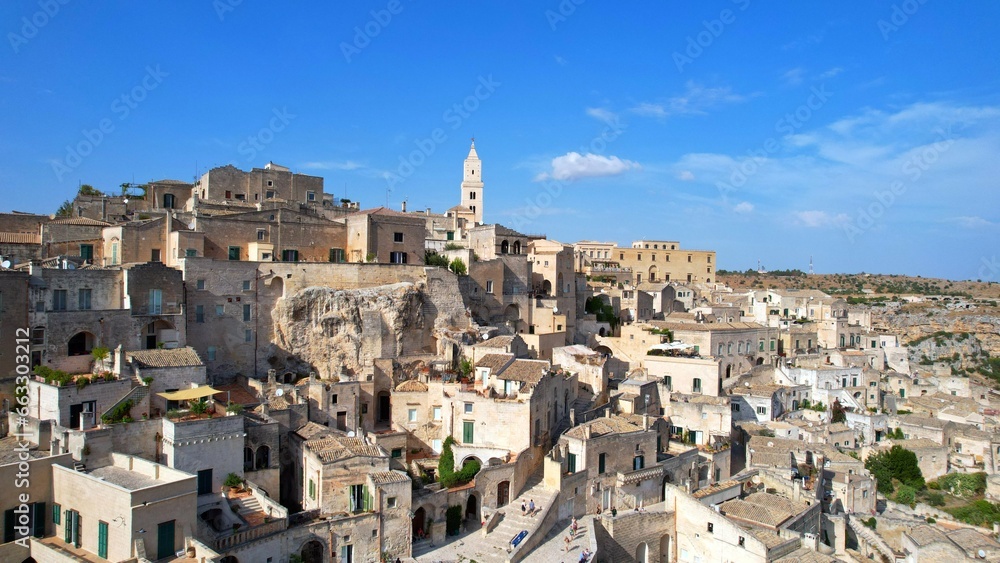Matera - Basilicata Region Italy - Aerial view over the historic old town