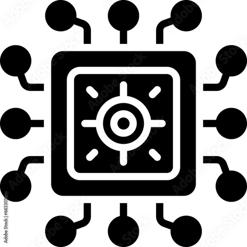 processor glyph icon. vector icon for your website, mobile, presentation, and logo design.