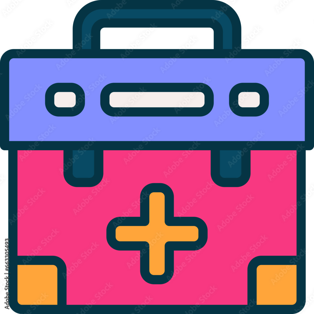 Obraz premium first aid kit filled color icon. vector icon for your website, mobile, presentation, and logo design.