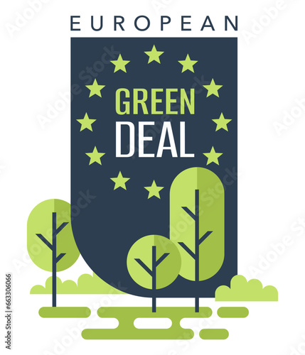 European Green Deal - green vertical badge