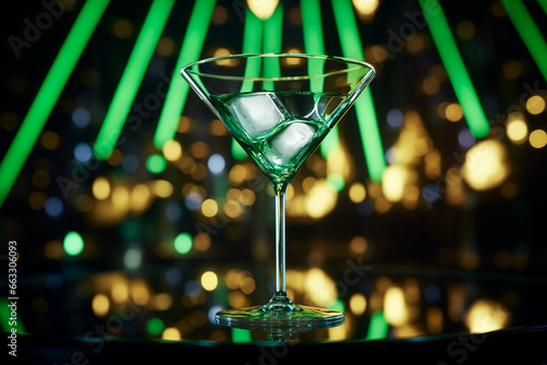 Elegant cocktail dry martini tonic, bar counter festive blurred dark background, background for menu and special offer  © KEA