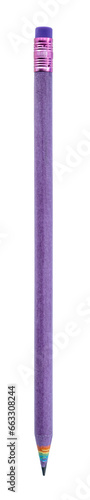 Purple Colored Pencil Made by Recycled Paper. Environmentally friendly stationary supplies