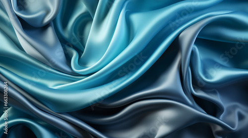 Smooth elegant blue silk or satin luxury cloth