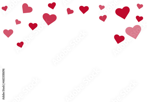 frame of translucent hearts png / romantic texture vector