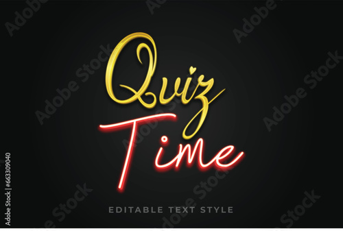 Quiz time luxury style, 3d text effect