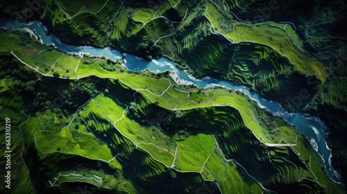 Rice Terraces: Aerial Perspective
