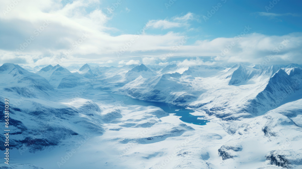 Fototapeta premium Snow-Covered Peaks and Glaciers National Park 