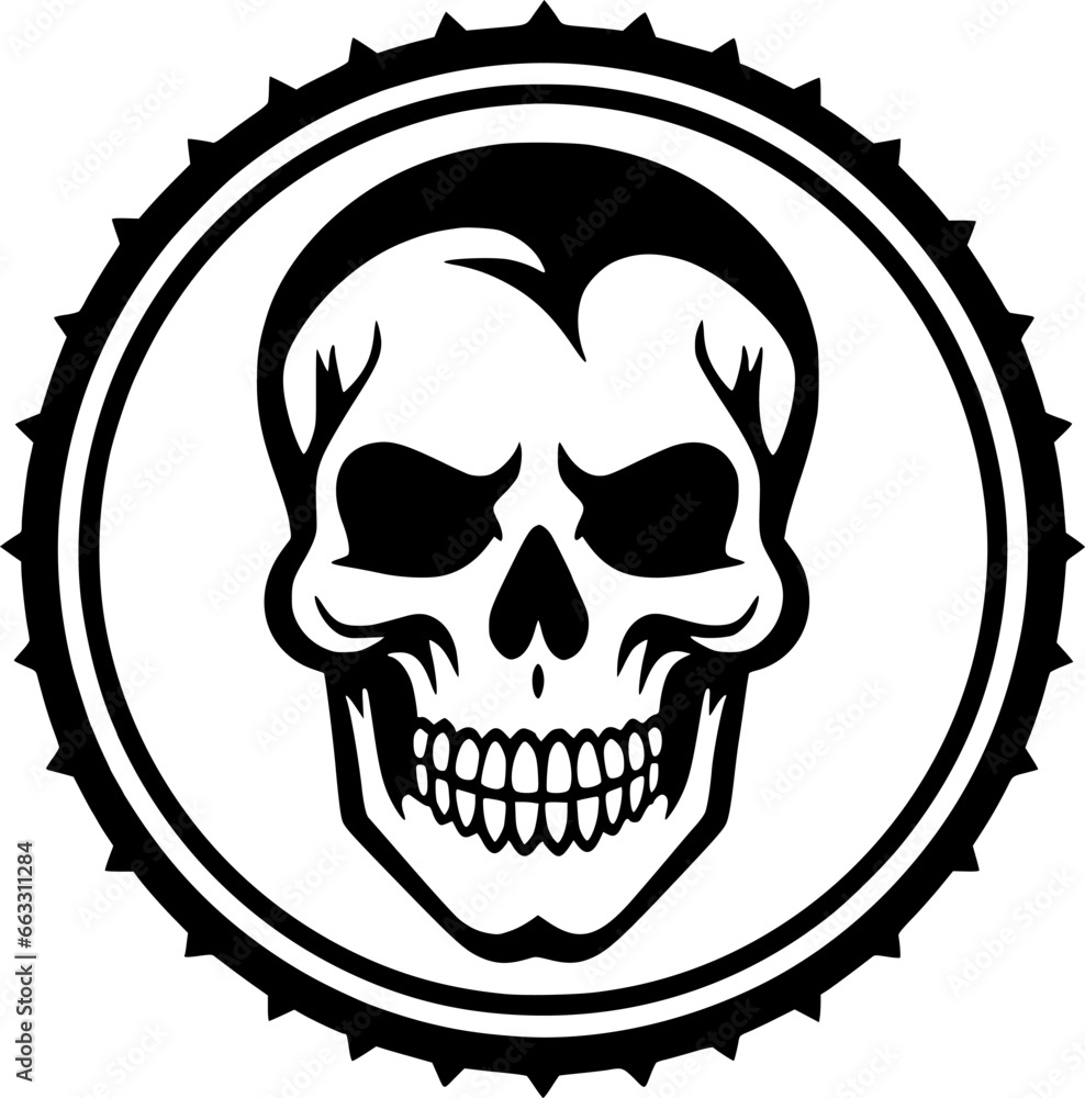 Fototapeta premium Skull | Minimalist and Simple Silhouette - Vector illustration