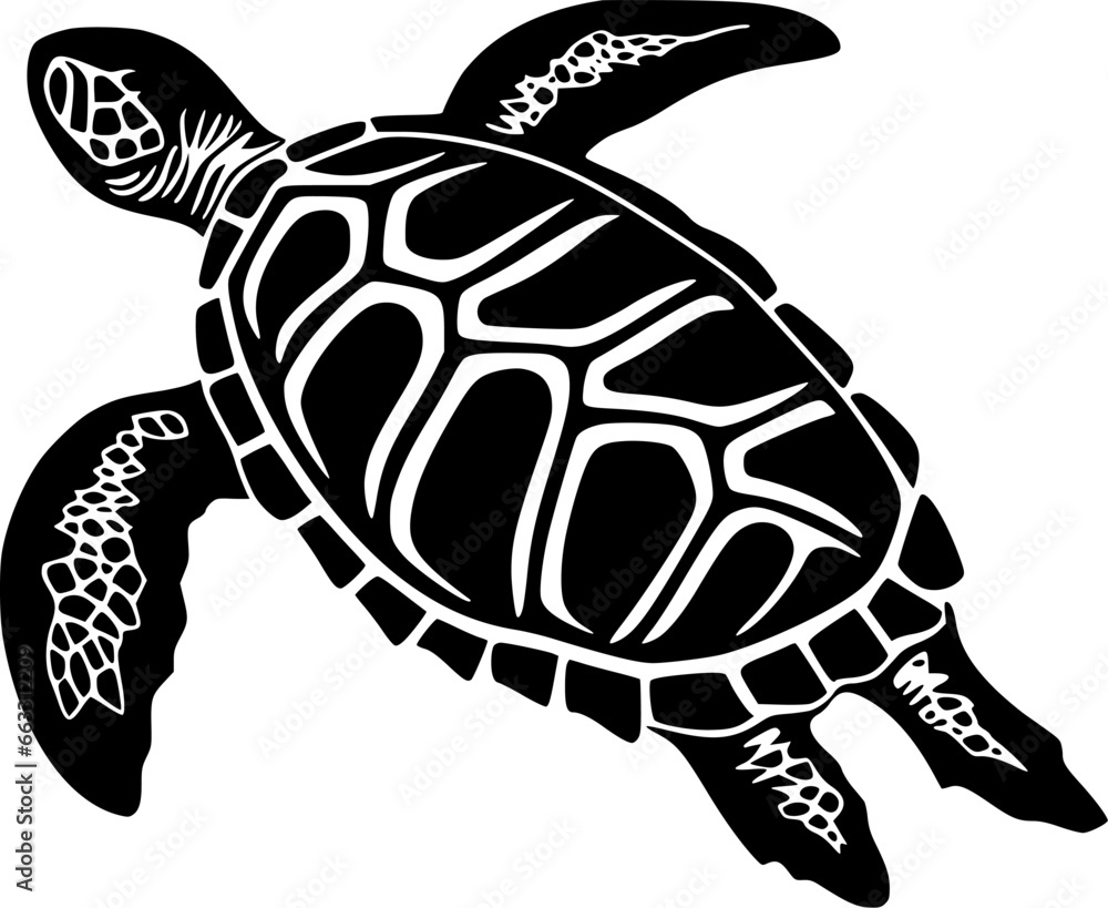 Fototapeta premium Turtle | Minimalist and Simple Silhouette - Vector illustration