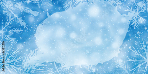 Winter vector frame, holiday background, christmas theme