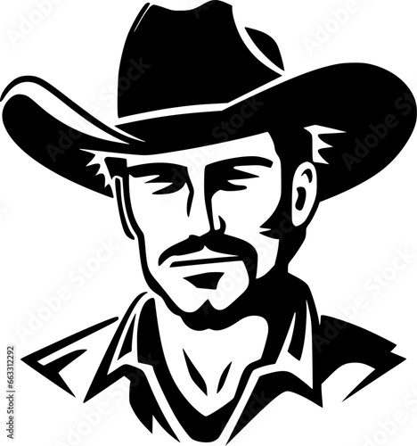 Western - Black and White Isolated Icon - Vector illustration