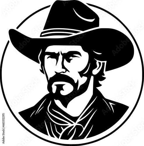 Western | Black and White Vector illustration