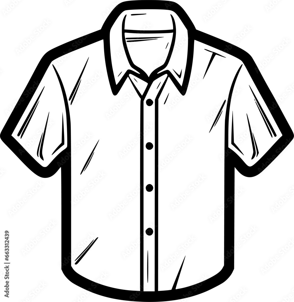 Shirt | Black and White Vector illustration Shirt | Black and White Vector illustration