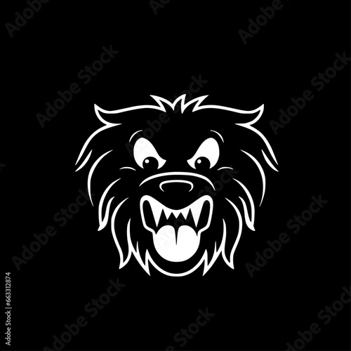 Dog | Black and White Vector illustration