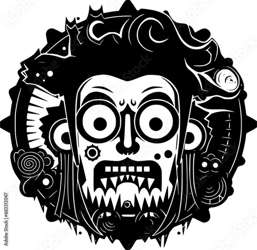 Fantasy | Black and White Vector illustration