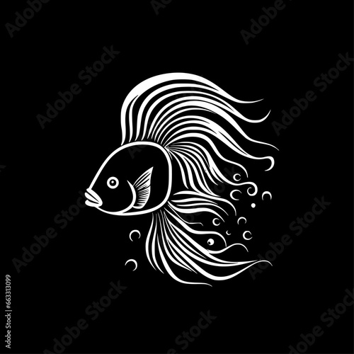 Fish | Black and White Vector illustration