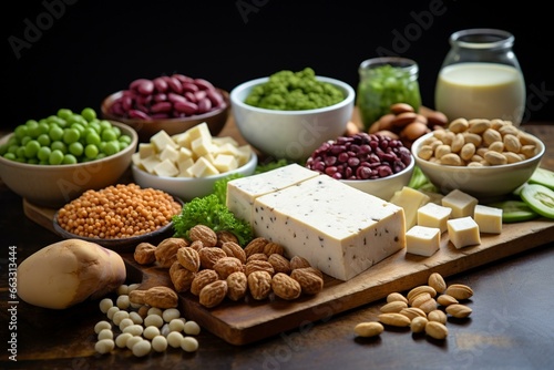 Plant-based protein options: tofu, tempeh, legumes. Generative AI