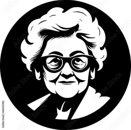 Grandma | Minimalist and Simple Silhouette - Vector illustration