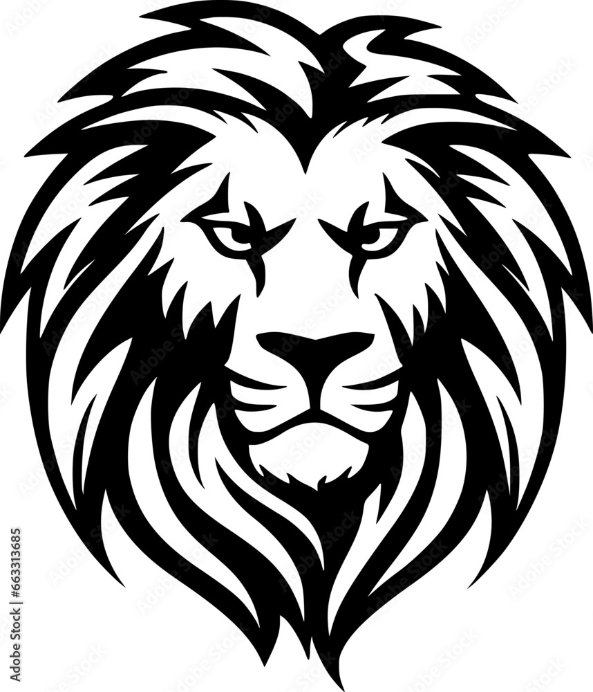 Lion - Black and White Isolated Icon - Vector illustration Lion - Black and White Isolated Icon - Vector illustration