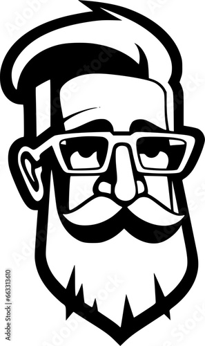 Papa | Black and White Vector illustration