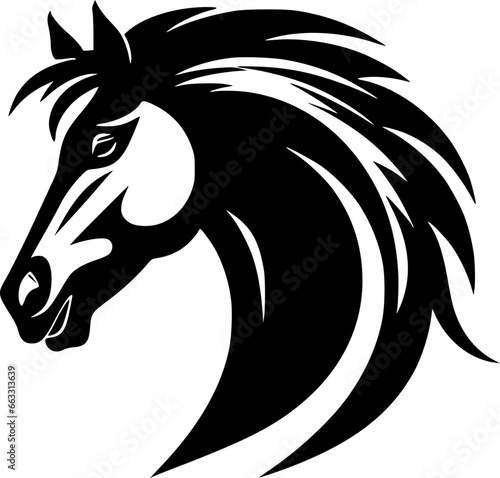Horse | Black and White Vector illustration