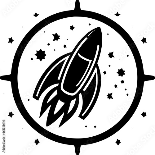 Rocket - Minimalist and Flat Logo - Vector illustration