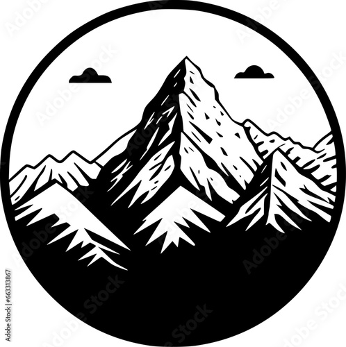 Mountains | Black and White Vector illustration