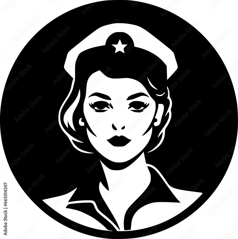 Nurse - Minimalist and Flat Logo - Vector illustration Nurse - Minimalist and Flat Logo - Vector illustration
