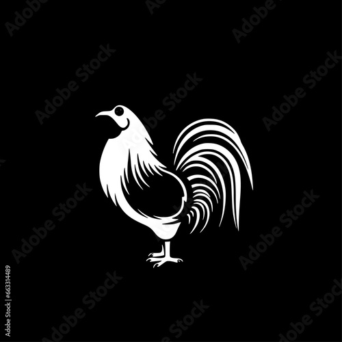 Rooster - Minimalist and Flat Logo - Vector illustration