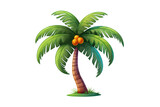 Coconut tree for cartoon style on transparent background.