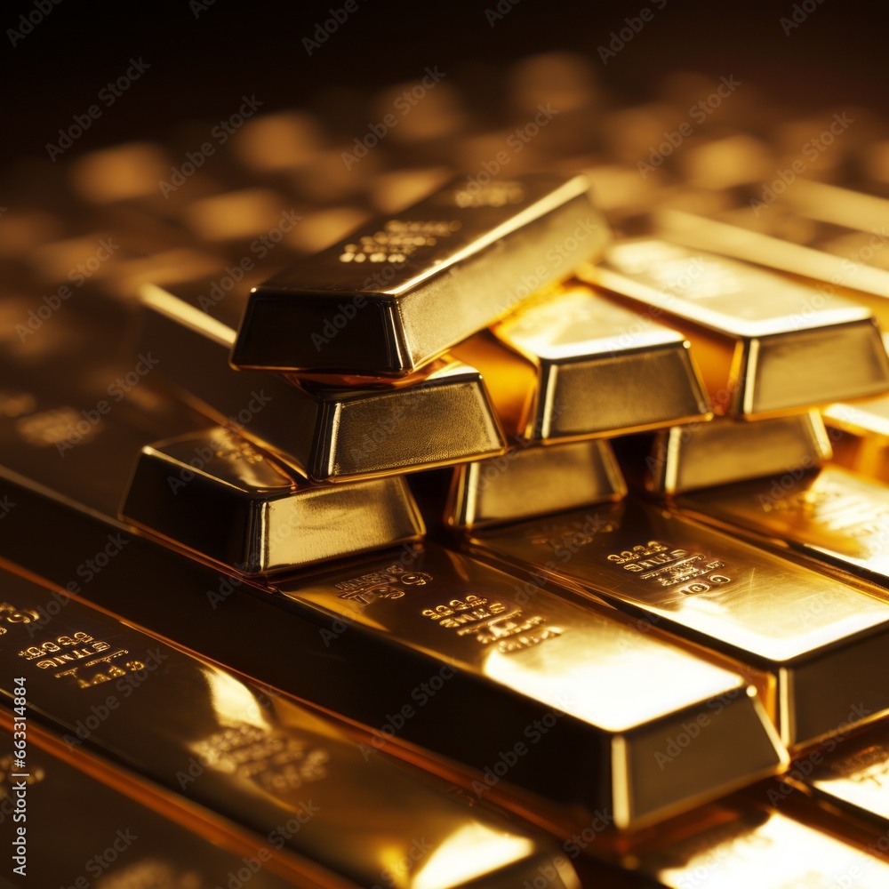 Close-up view of gold bars Close-up view of gold bars