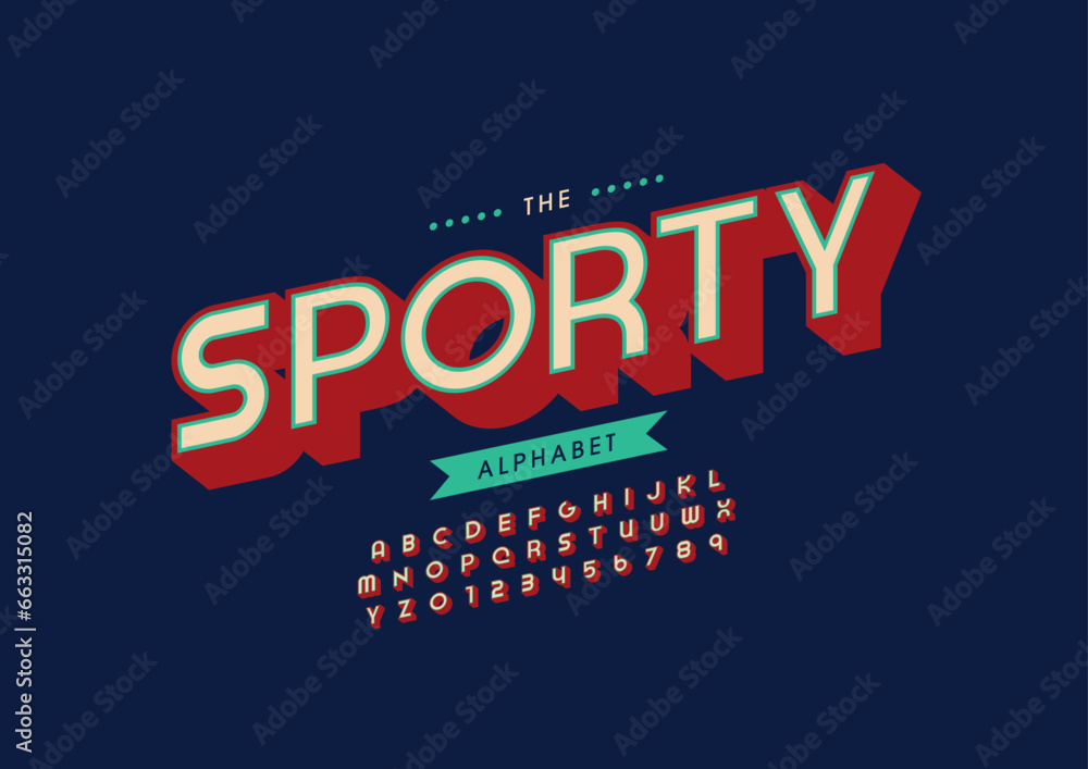 Obraz premium Vector of stylized modern font and alphabet