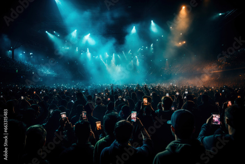 A pulsating concert and a sea of mobile phones blend in a mesmerizing display of music, lights, and euphoria