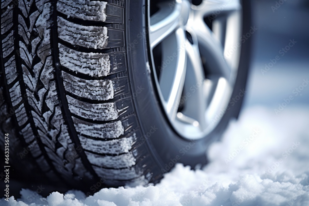 Obraz premium Winter tire close-up