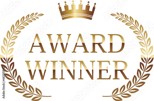 高級感のあるアワードエンブレム　ゴールド