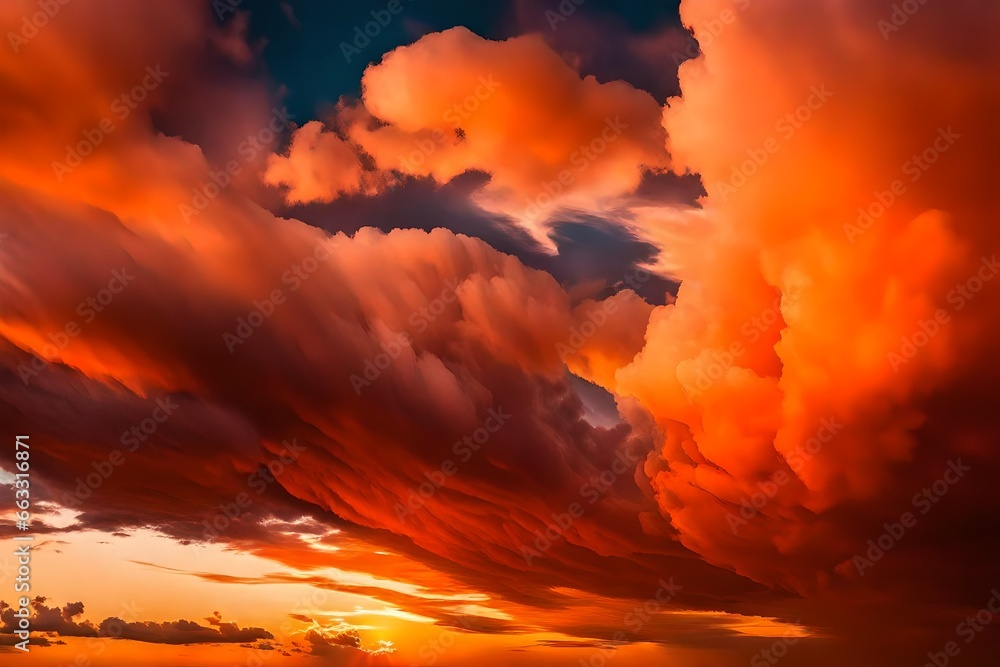 Naklejka premium fire in the clouds