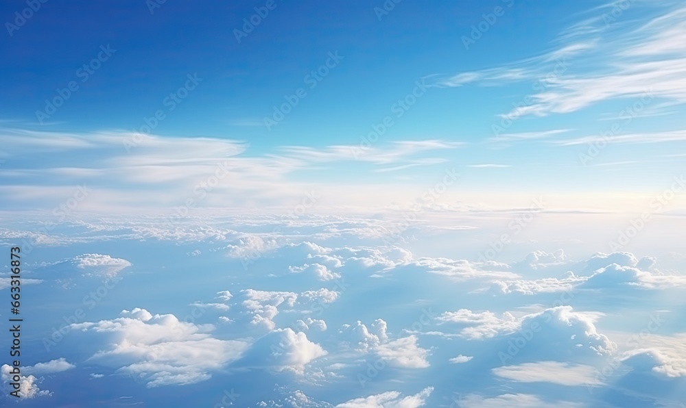 impressive image of an aerial view of beautiful clouds on a lovely day. Generative AI