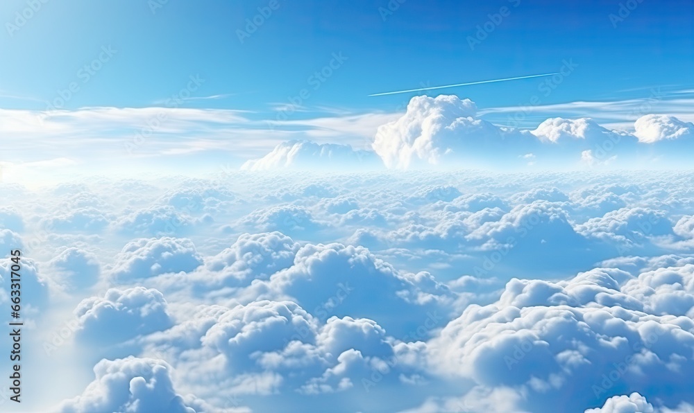 Fototapeta premium impressive image of an aerial view of beautiful clouds on a lovely day. Generative AI