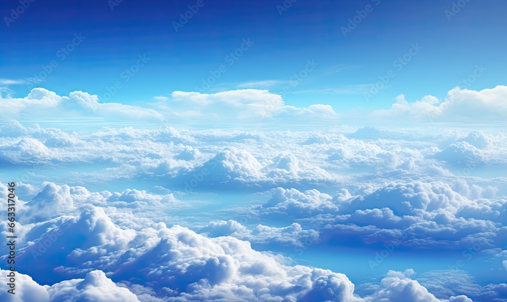 Fototapeta premium impressive image of an aerial view of beautiful clouds on a lovely day. Generative AI