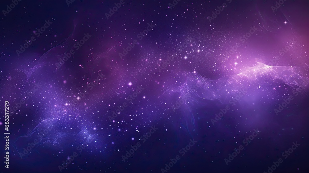 Obraz premium Abstract purple background for a space backdrop with mist and stars. Generative AI