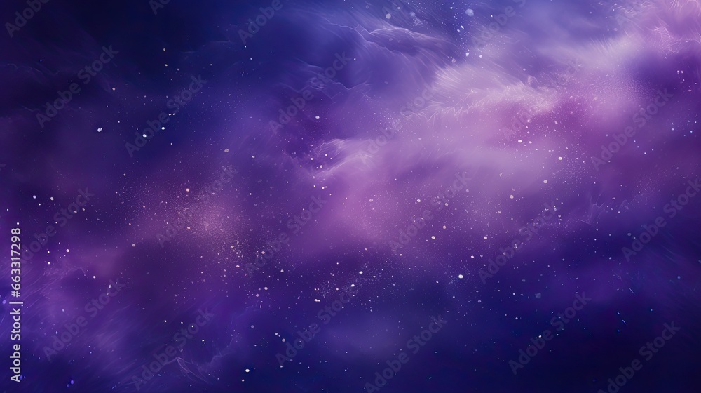Fototapeta premium Abstract purple background for a space backdrop with mist and stars. Generative AI