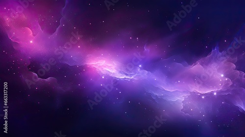 Abstract purple background for a space backdrop with mist and stars. Generative AI